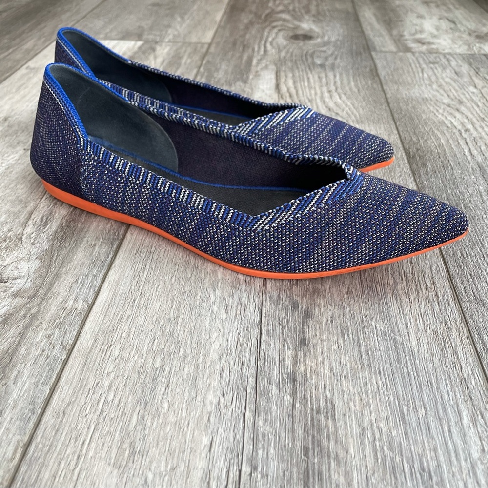 rothy’s -the point, navy/orange print, 7.5